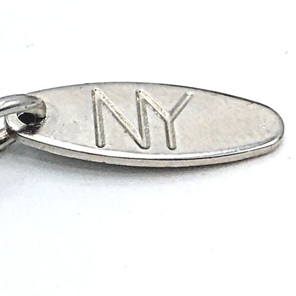 Signed NY Faceted Crystal Bead Silver Tone Chain Tassel Pendant Tassel Necklace - Picture 5 of 6